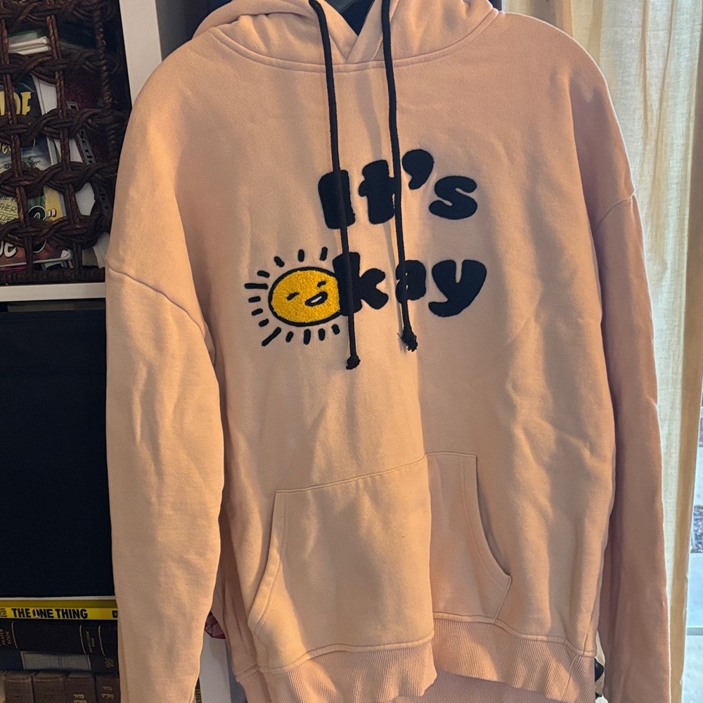 Men's Beige Hoodie with Graphic Design